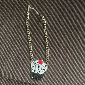 Betsey Johnson Cherry Cupcake Leather Necklace
